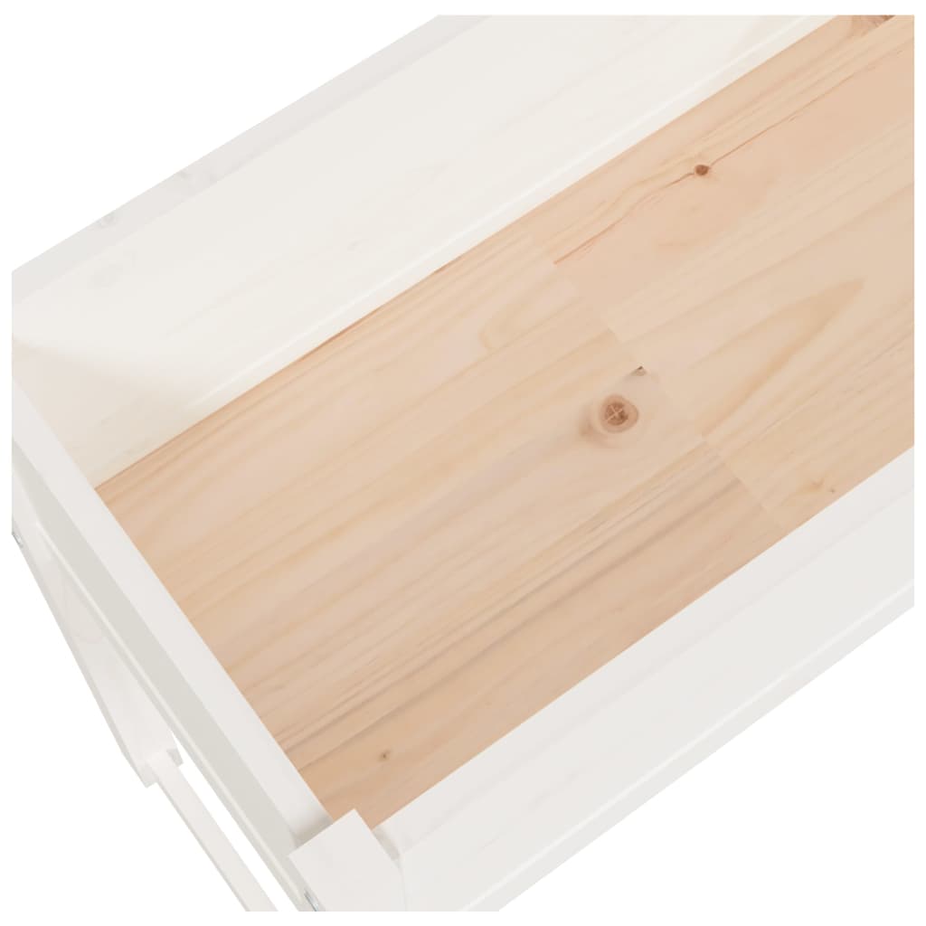 Planter White 78x40x81 cm Solid Wood Pine