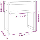 Planter White 78x40x81 cm Solid Wood Pine