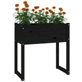 Planter Black 78x40x81 cm Solid Wood Pine