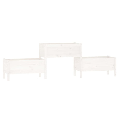 Planter White 245.5x44x75 cm Solid Wood Pine