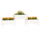 Planter White 245.5x44x75 cm Solid Wood Pine