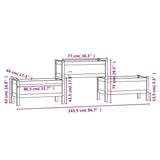 Planter Grey 245.5x44x75 cm Solid Wood Pine