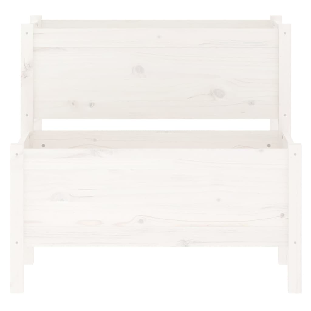 Planter White 84.5x84x75 cm Solid Wood Pine