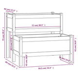 Planter White 84.5x84x75 cm Solid Wood Pine