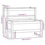 Planter Grey 84.5x84x75 cm Solid Wood Pine