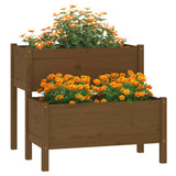 Planter Honey Brown 84.5x84x75 cm Solid Wood Pine