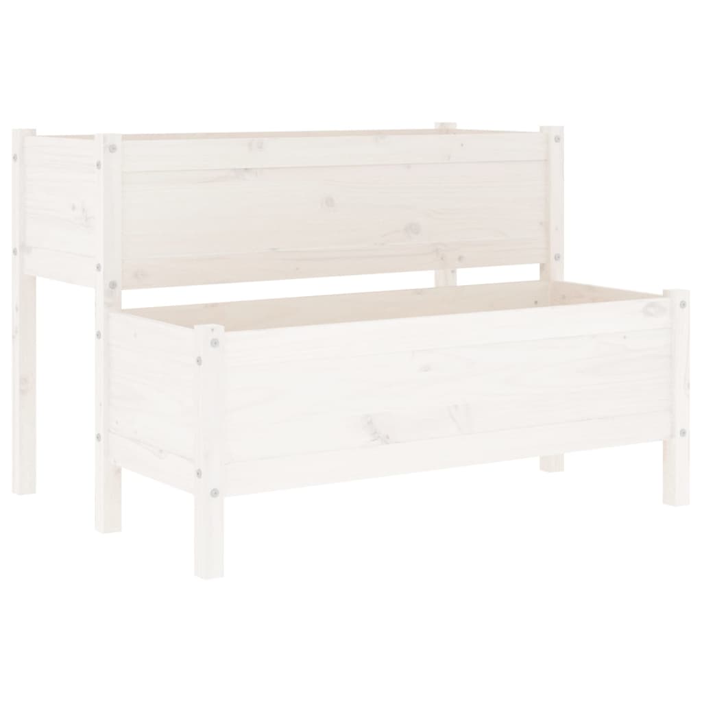 Planter White 110x84x75 cm Solid Wood Pine