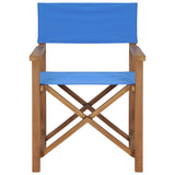 vidaXL Director's Chairs 2 pcs Solid Teak Wood Blue