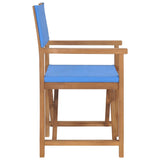 vidaXL Director's Chairs 2 pcs Solid Teak Wood Blue