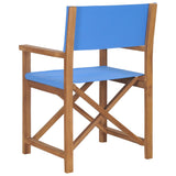 vidaXL Director's Chairs 2 pcs Solid Teak Wood Blue