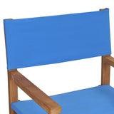 vidaXL Director's Chairs 2 pcs Solid Teak Wood Blue