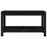 Garden Bench Black 82.5x35x45 cm Solid Wood Pine
