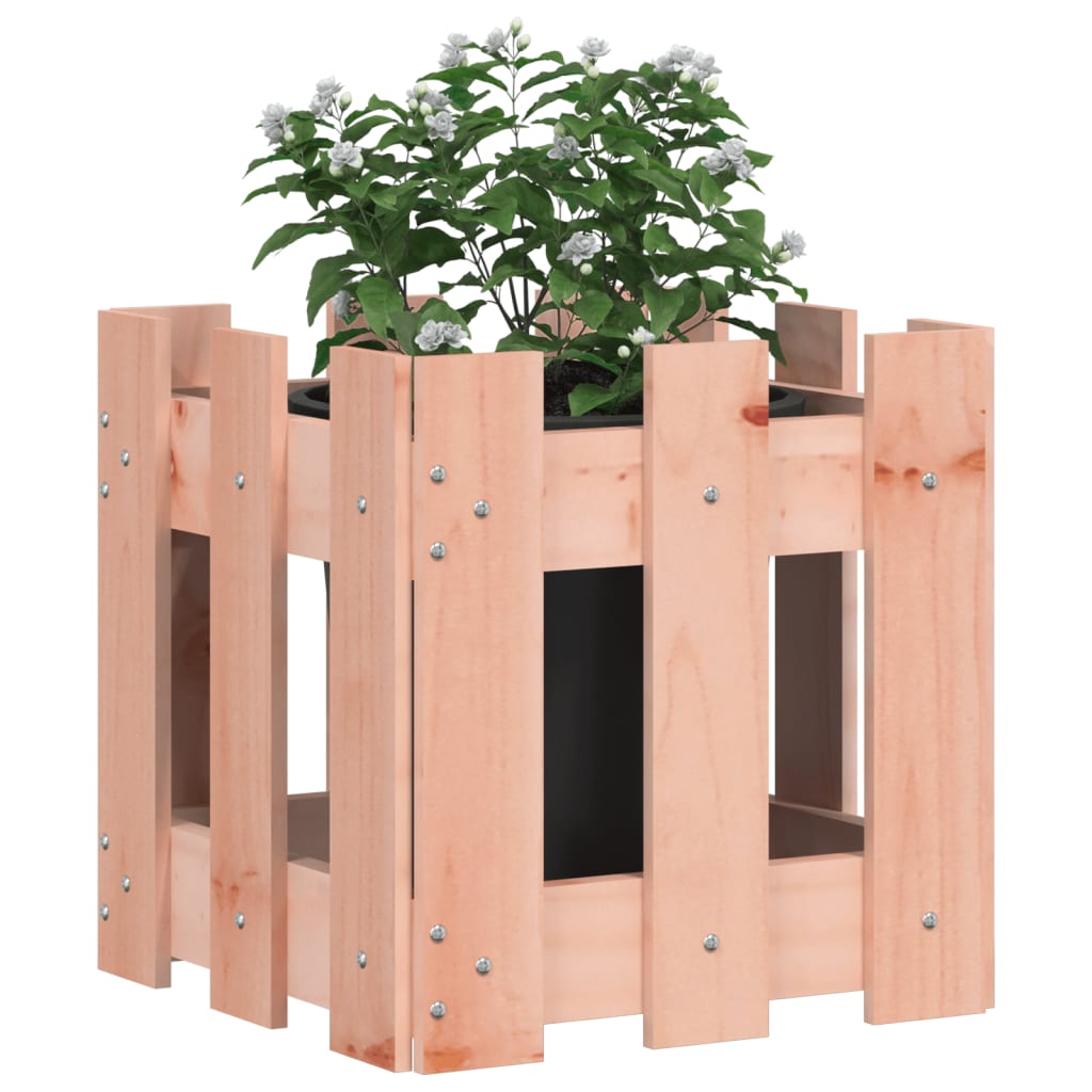 Garden Planter with Fence Design 30x30x30 cm Solid Wood Douglas