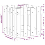 Garden Planter with Fence Design 40x40x40 cm Solid Wood Pine