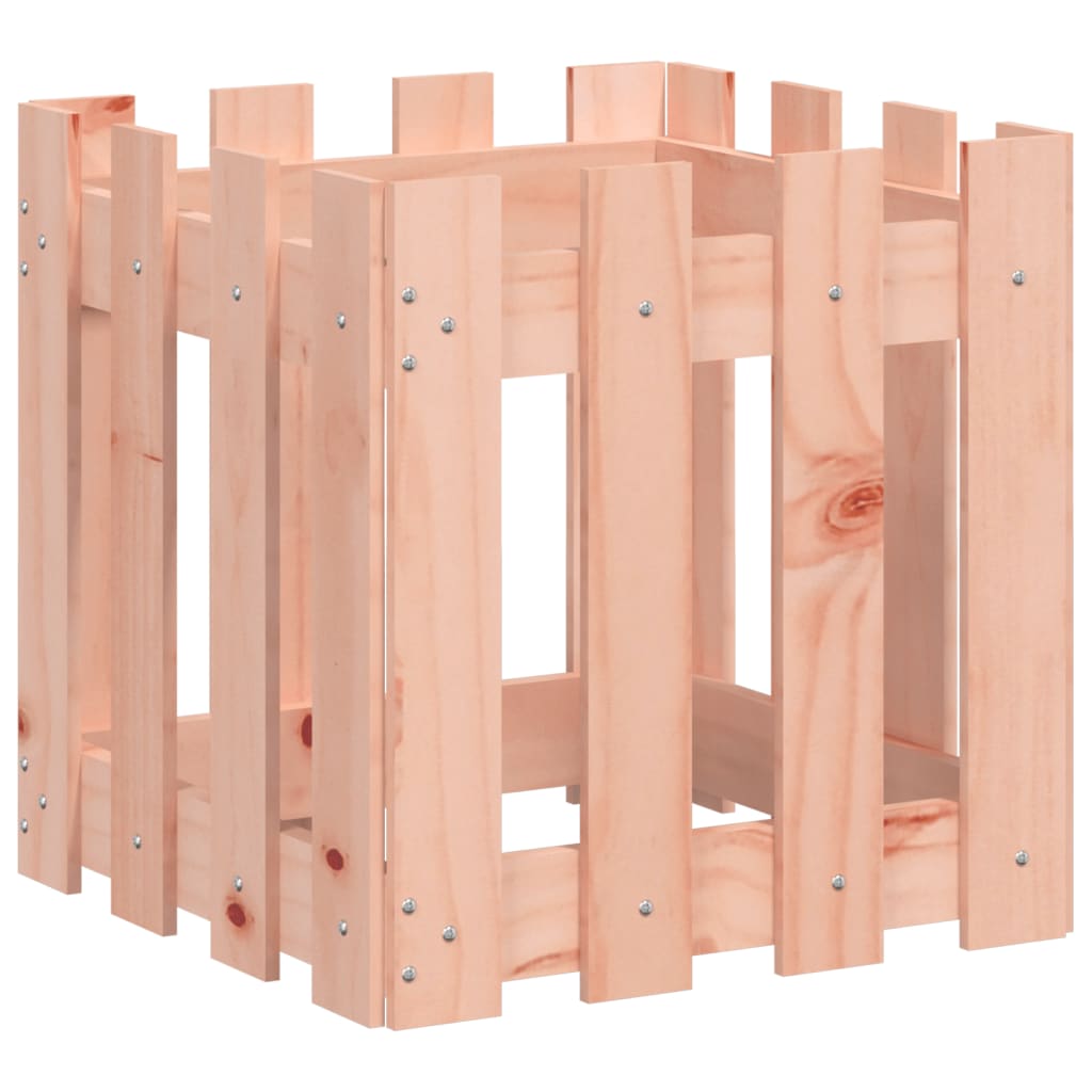 Garden Planter with Fence Design 40x40x40 cm Solid Wood Douglas