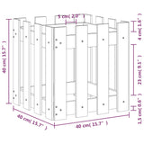 Garden Planter with Fence Design 40x40x40 cm Solid Wood Douglas