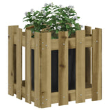 Garden Planter with Fence Design 40x40x40 cm Impregnated Wood Pine