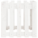 Garden Planter with Fence Design White 50x50x50 cm Solid Wood Pine