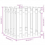 Garden Planter with Fence Design White 50x50x50 cm Solid Wood Pine