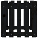 Garden Planter with Fence Design Black 50x50x50 cm Solid Wood Pine