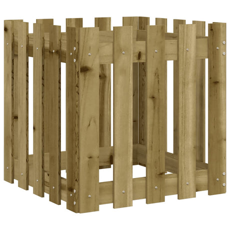 Garden Planter with Fence Design 50x50x50 cm Impregnated Wood Pine