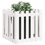 Garden Planter with Fence Design White 60x60x60 cm Solid Wood Pine