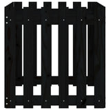 Garden Planter with Fence Design Black 60x60x60 cm Solid Wood Pine