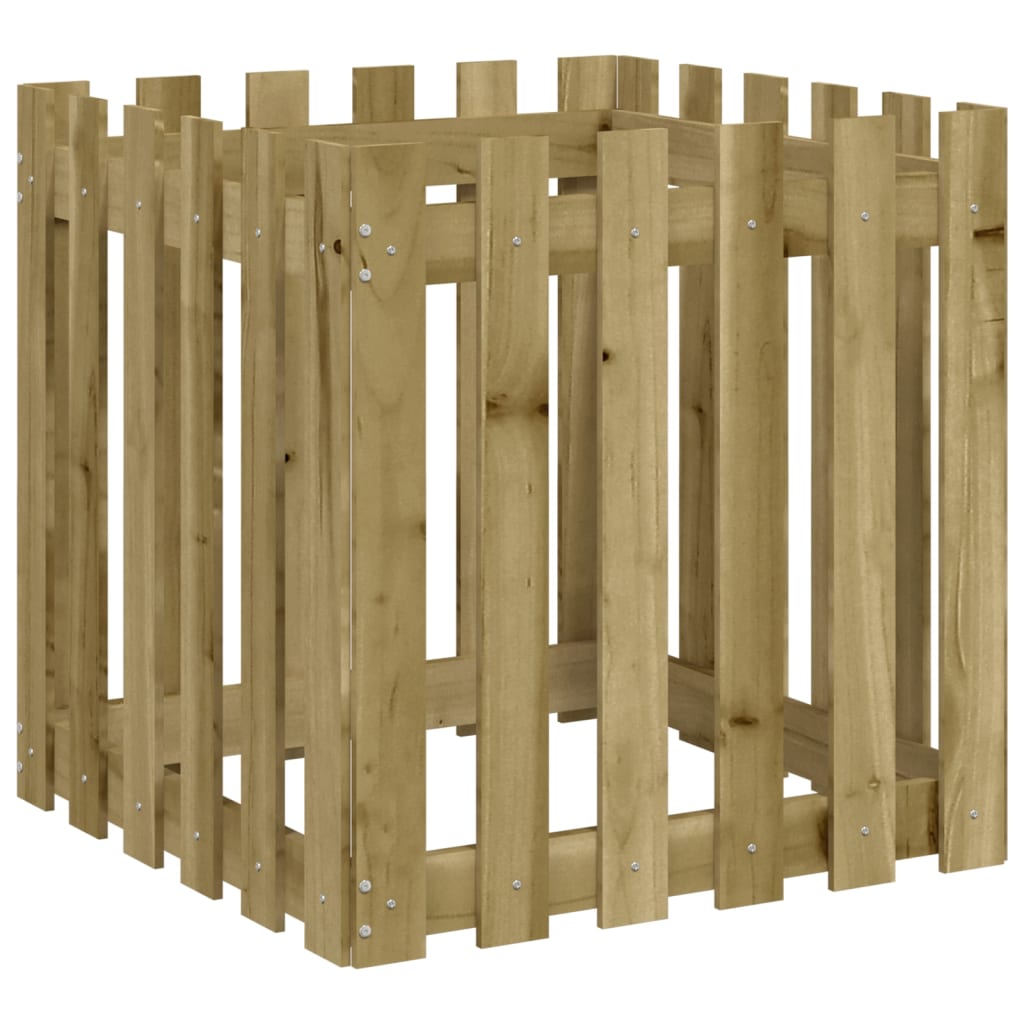 Garden Planter with Fence Design 60x60x60 cm Impregnated Wood Pine