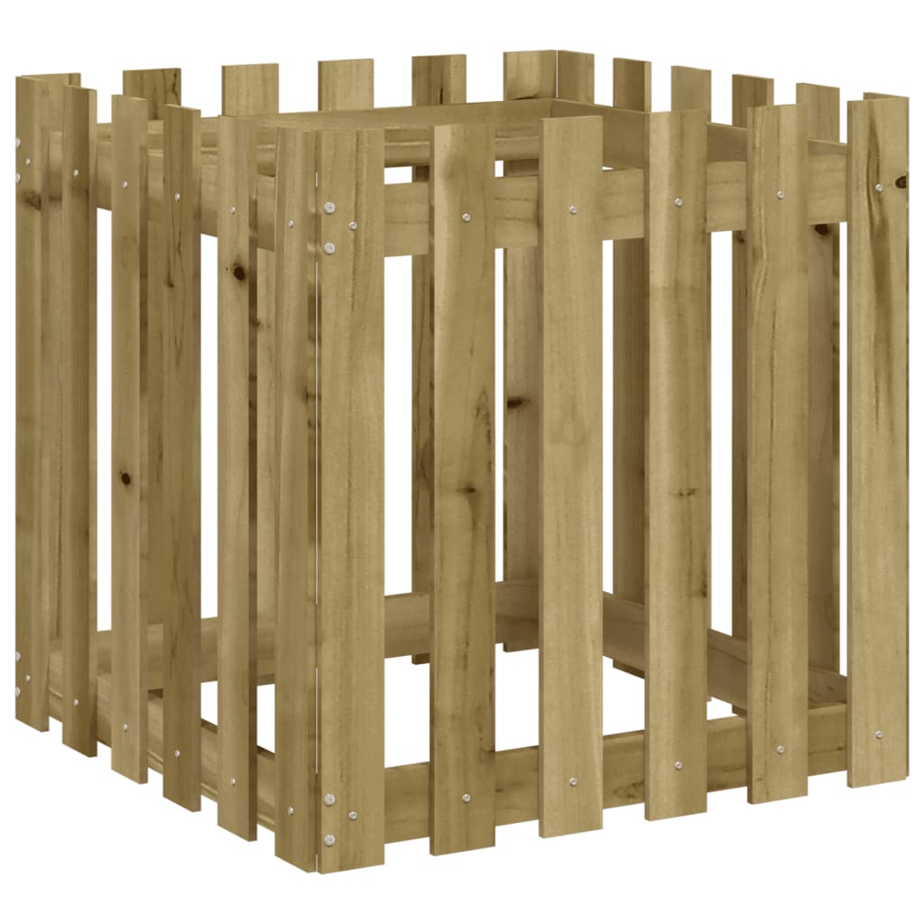 Garden Planter with Fence Design 60x60x60 cm Impregnated Wood Pine