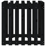 Garden Planter with Fence Design Black 70x70x70 cm Solid Wood Pine