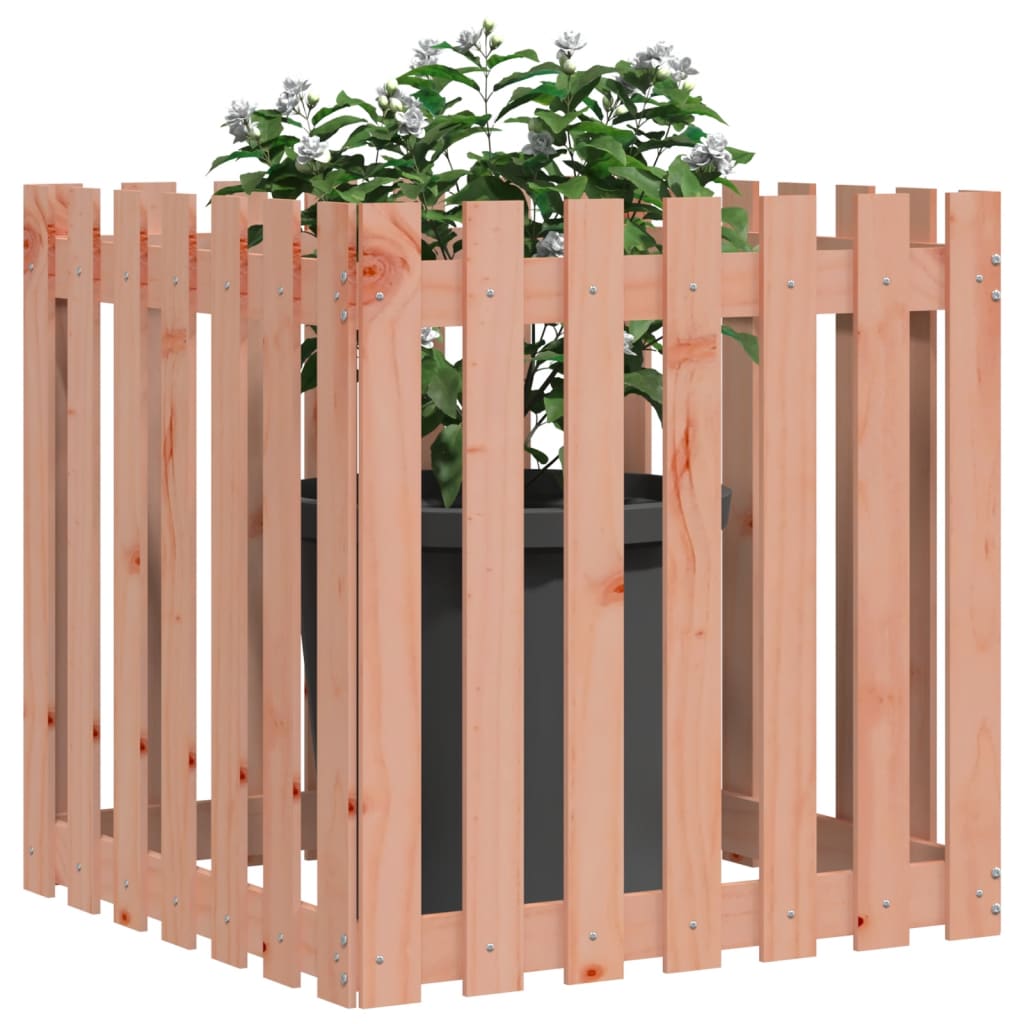 Garden Planter with Fence Design 70x70x70 cm Solid Wood Douglas