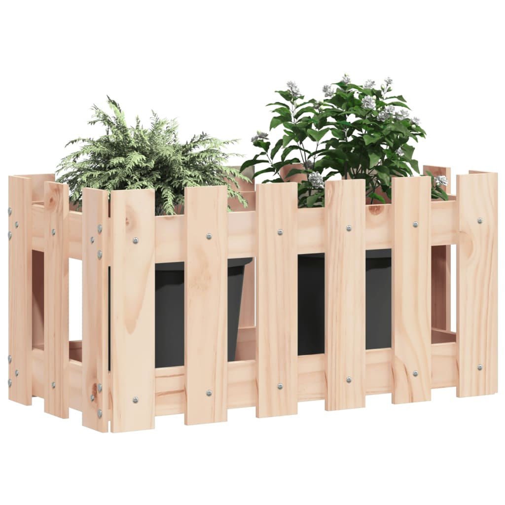 Garden Planter with Fence Design 60x30x30 cm Solid Wood Pine