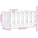 Garden Planter with Fence Design 60x30x30 cm Impregnated Wood Pine