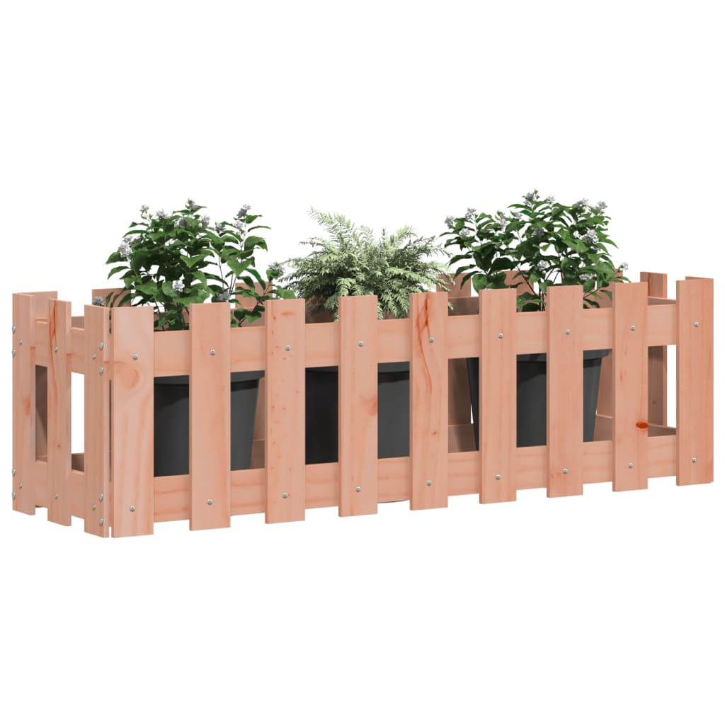 Garden Raised Bed with Fence Design 100x30x30 cm Solid Wood Douglas