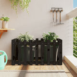 Garden Raised Bed with Fence Design Black 100x50x50 cm Solid Wood Pine