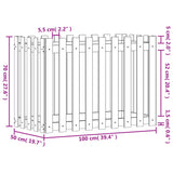 Garden Raised Bed with Fence Design White 100x50x70 cm Solid Wood Pine