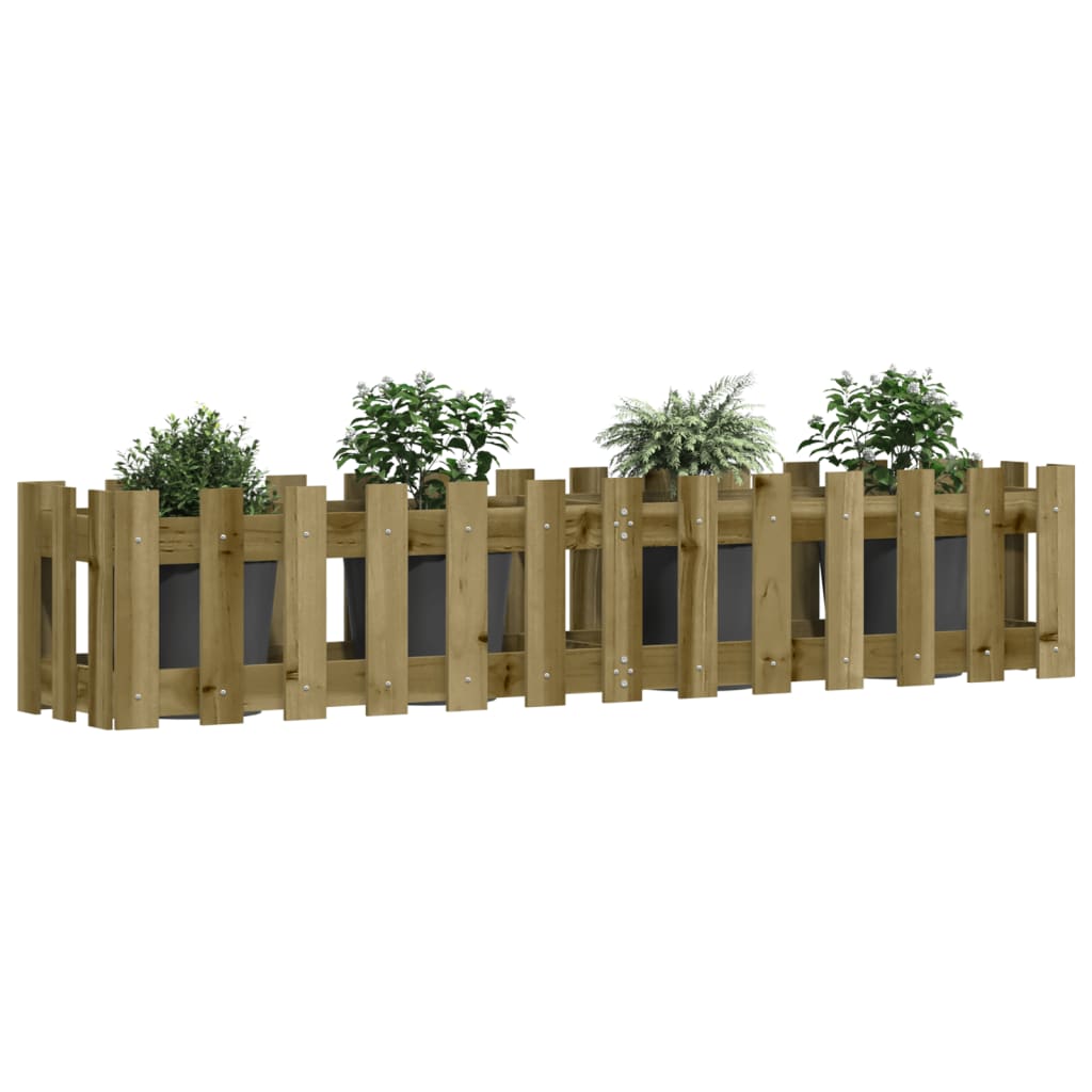 Garden Raised Bed with Fence Design 150x30x30 cm Impregnated Wood Pine