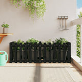 Garden Raised Bed with Fence Design Black 150x50x50 cm Solid Wood Pine