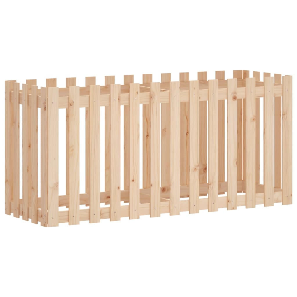 Garden Raised Bed with Fence Design 150x50x70 cm Solid Wood Pine