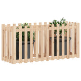 Garden Raised Bed with Fence Design 150x50x70 cm Solid Wood Pine