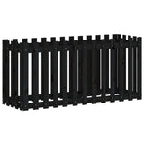 Garden Raised Bed with Fence Design Black 150x50x70 cm Solid Wood Pine