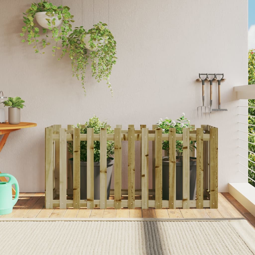 Garden Raised Bed with Fence Design 150x50x70 cm Impregnated Wood Pine