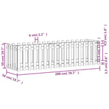 Garden Raised Bed with Fence Design White 200x50x50 cm Solid Wood Pine