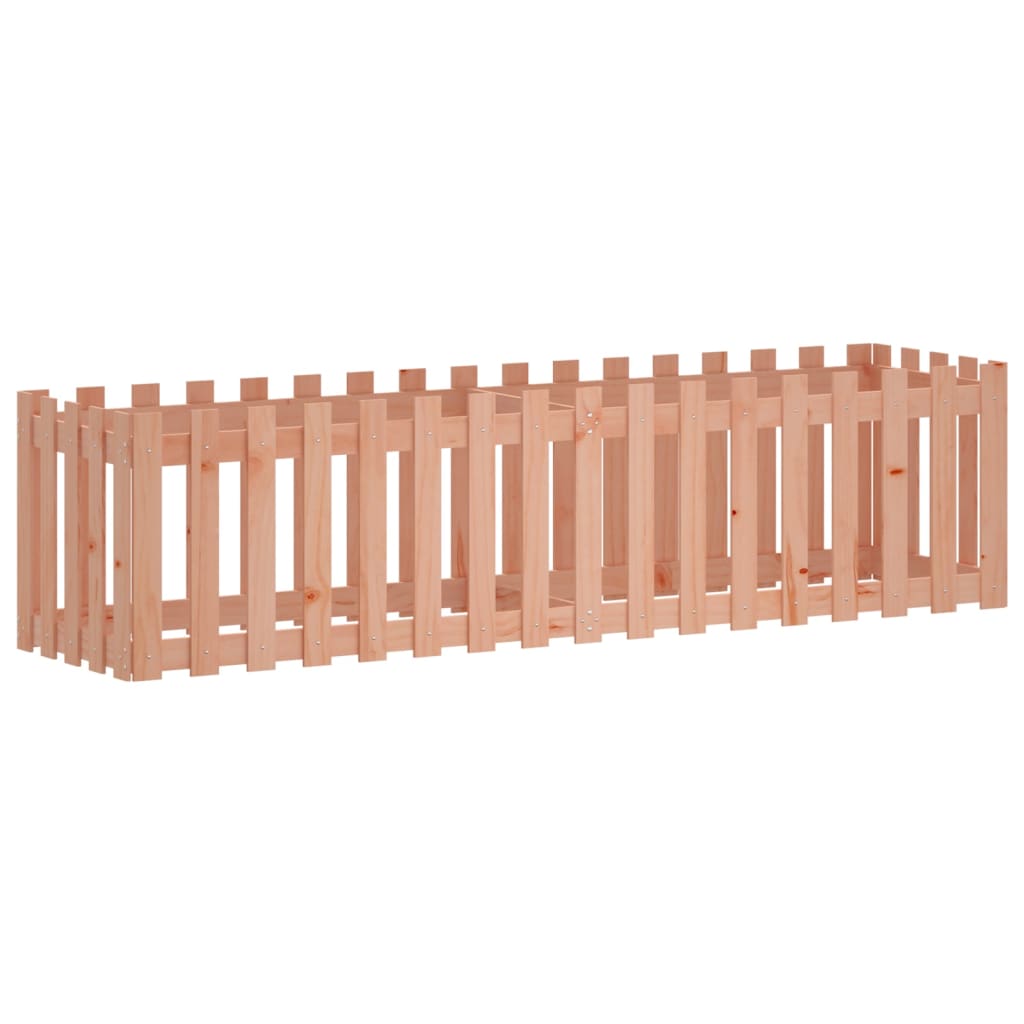 Garden Raised Bed with Fence Design 200x50x50 cm Solid Wood Douglas