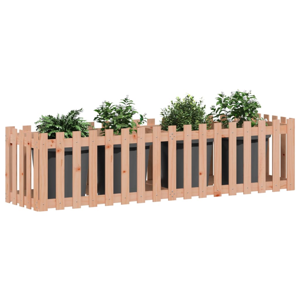 Garden Raised Bed with Fence Design 200x50x50 cm Solid Wood Douglas