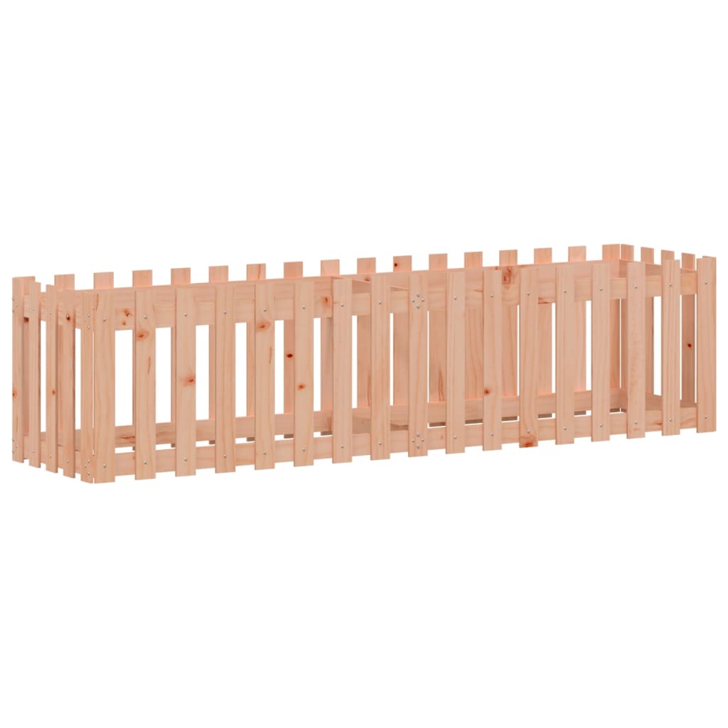 Garden Raised Bed with Fence Design 200x50x50 cm Solid Wood Douglas