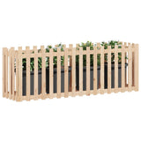 Garden Raised Bed with Fence Design 200x50x70 cm Solid Wood Pine