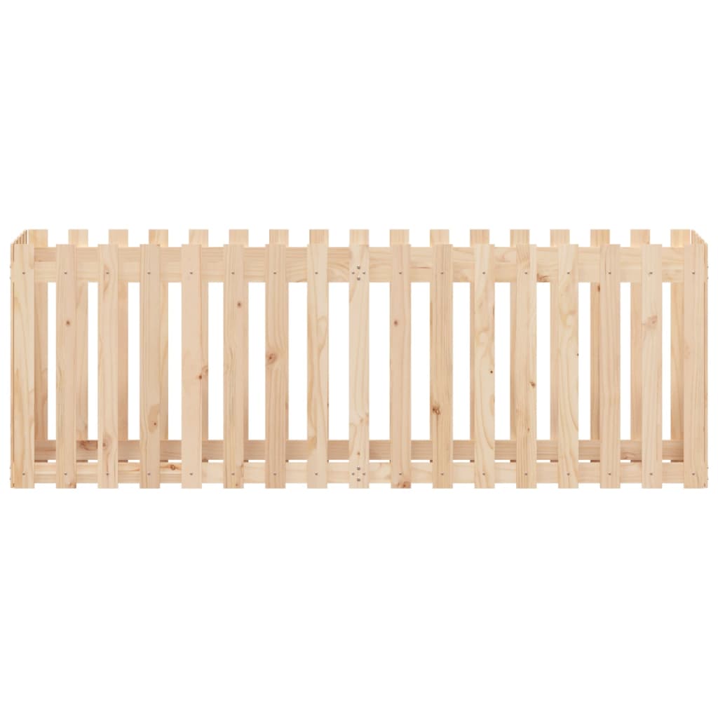 Garden Raised Bed with Fence Design 200x50x70 cm Solid Wood Pine