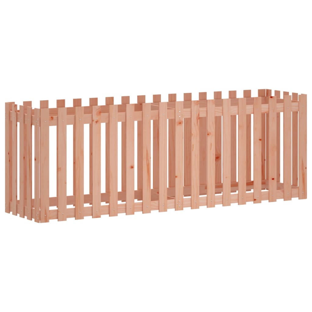 Garden Raised Bed with Fence Design 200x50x70 cm Solid Wood Douglas