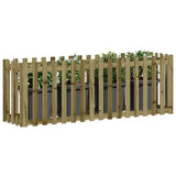 Garden Raised Bed with Fence Design 200x50x70 cm Impregnated Wood Pine